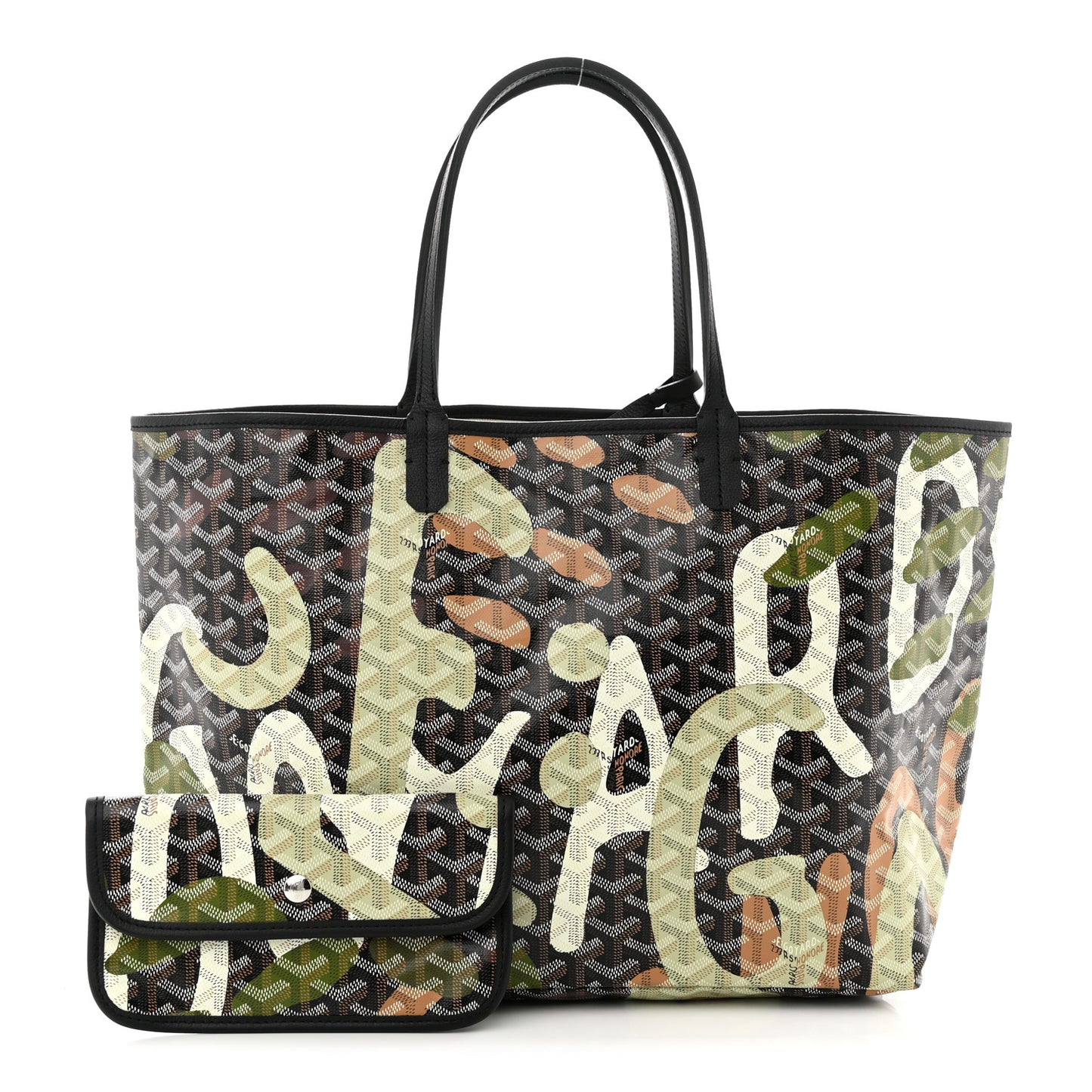 Goyardine Saint Louis Lettres Camouflage PM Black Green