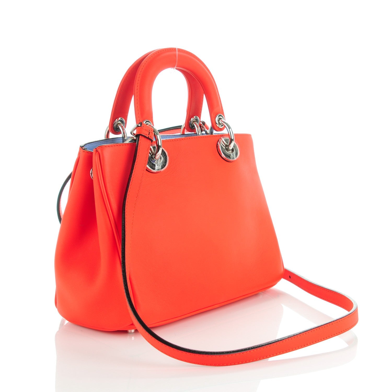 Christian Dior Calfskin Mini Diorissimo Tote Orange 3 of 8