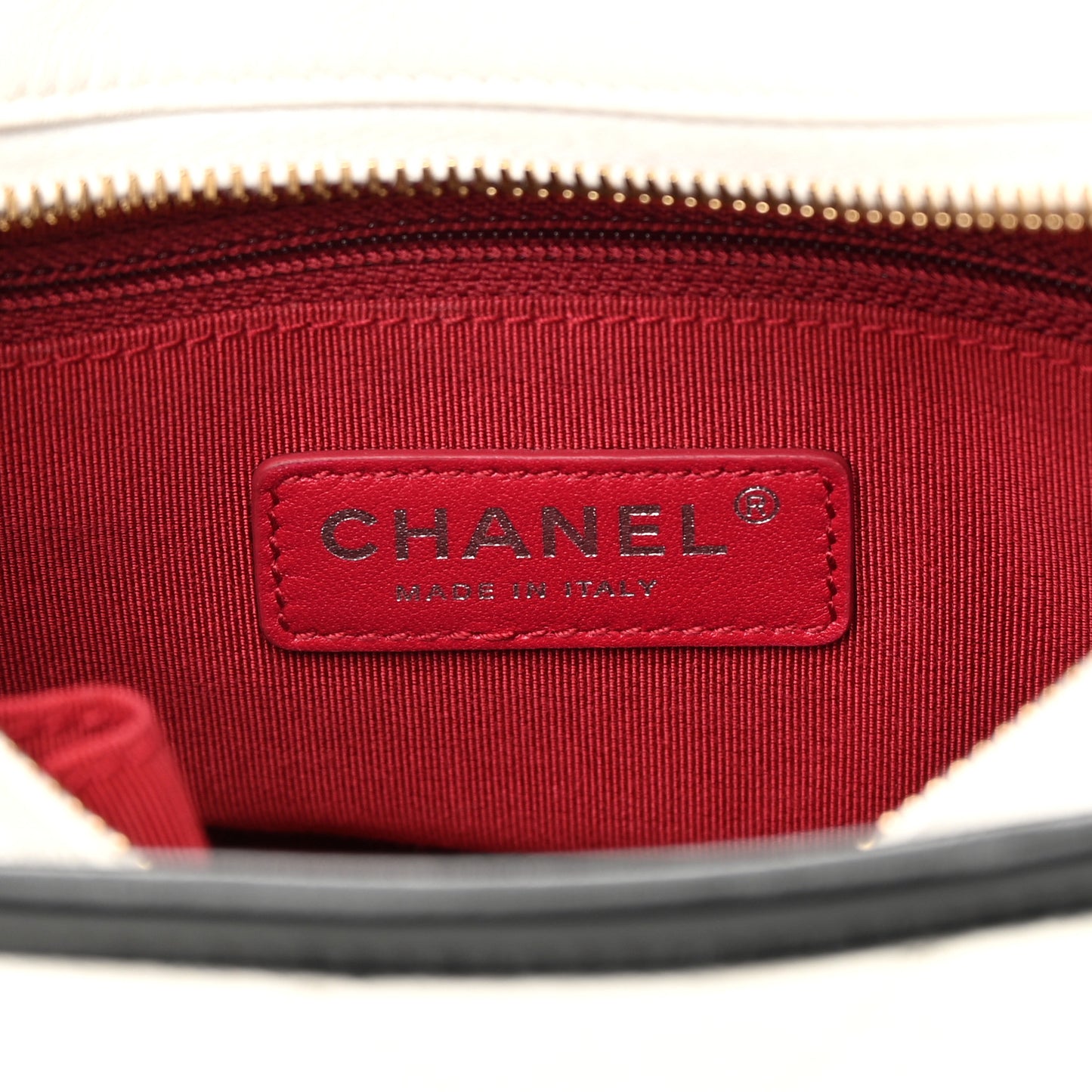 Aged Calfskin Quilted Small Gabrielle Hobo Black White