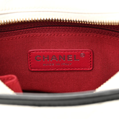 Chanel Aged Calfskin Quilted Small Gabrielle Hobo Black White 6 of 19