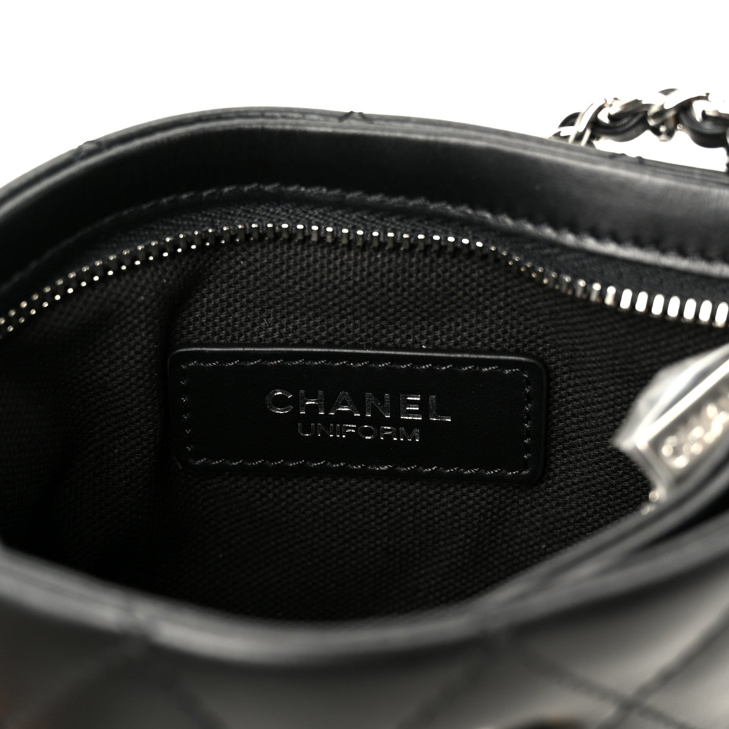 Chanel Lambskin Quilted Uniform Crossbody Bag Black 6 of 11