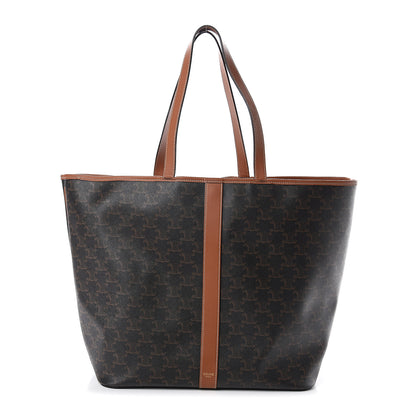 Celine Triomphe Canvas Calfskin Medium Cabas Bag Tan 1 of 9