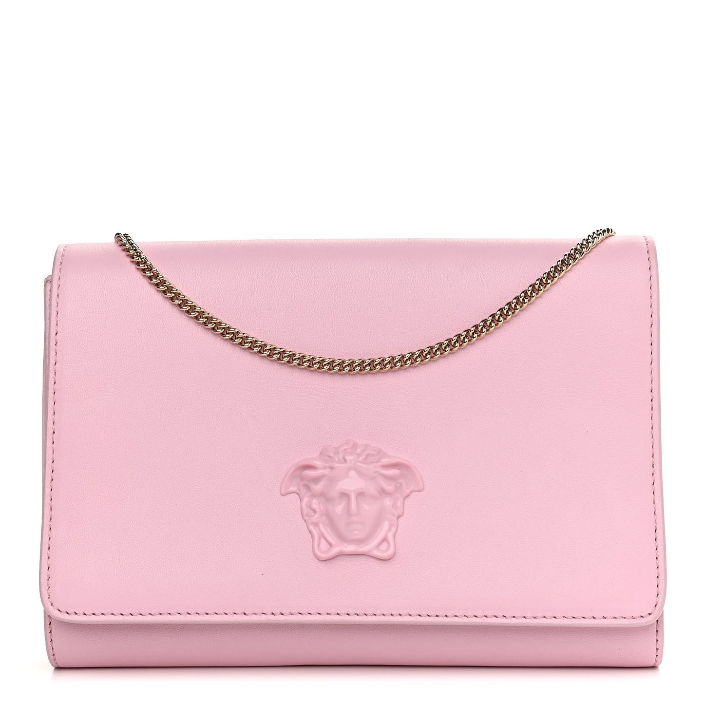 Smooth Calfskin Palazzo Chain Evening Bag Pink