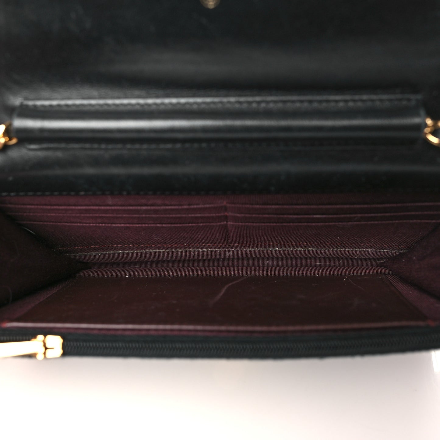 Lambskin Quilted Wallet On Chain WOC Black