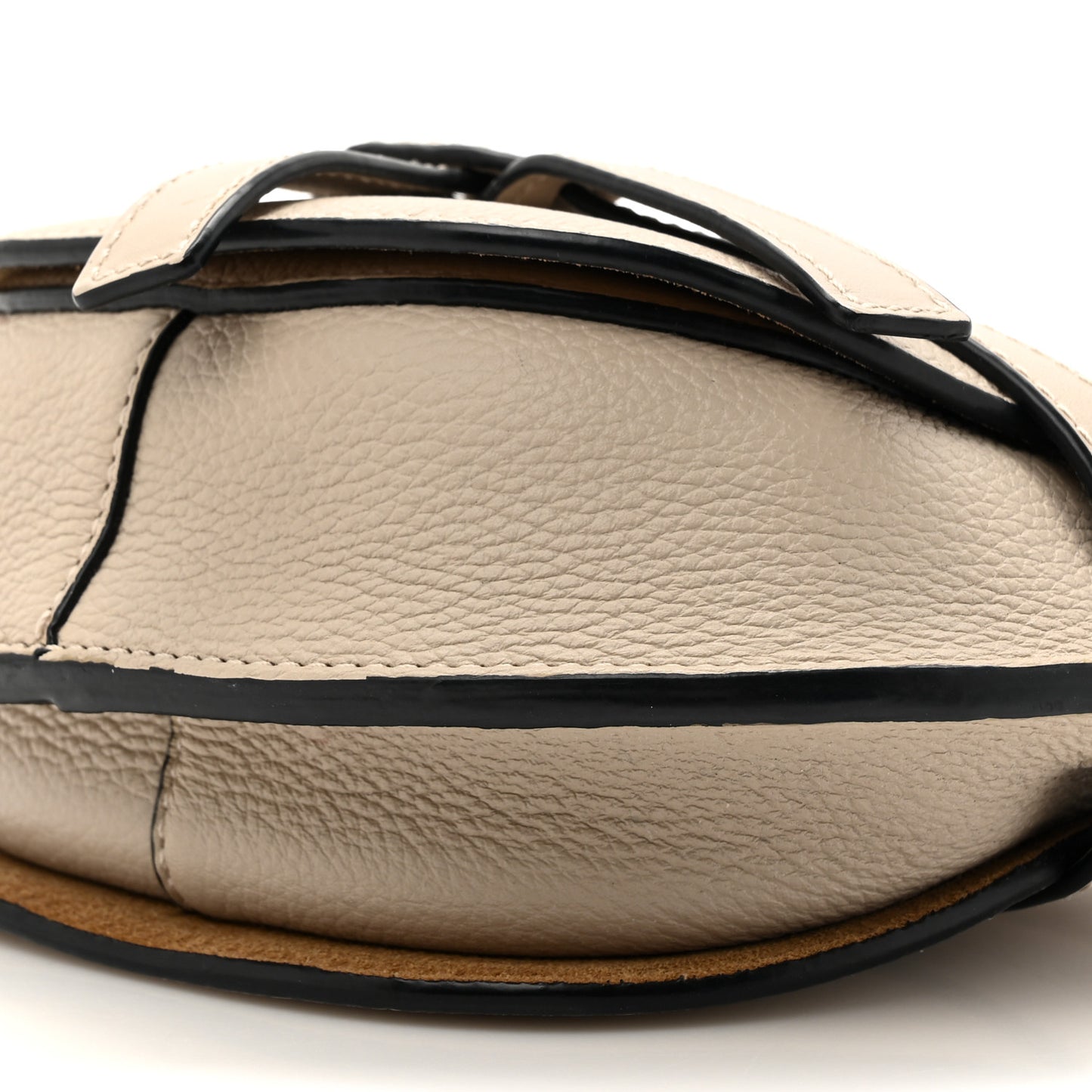 Grained Calfskin Mini Gate Crossbody Bag Light Oat