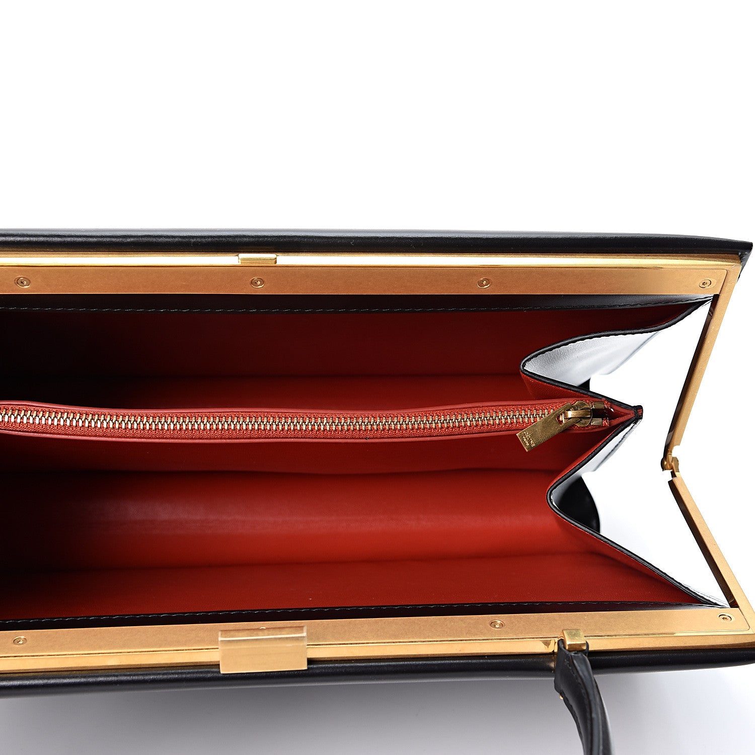 Celine Patina Box Calfskin Medium Clasp Bag Black 4 of 9