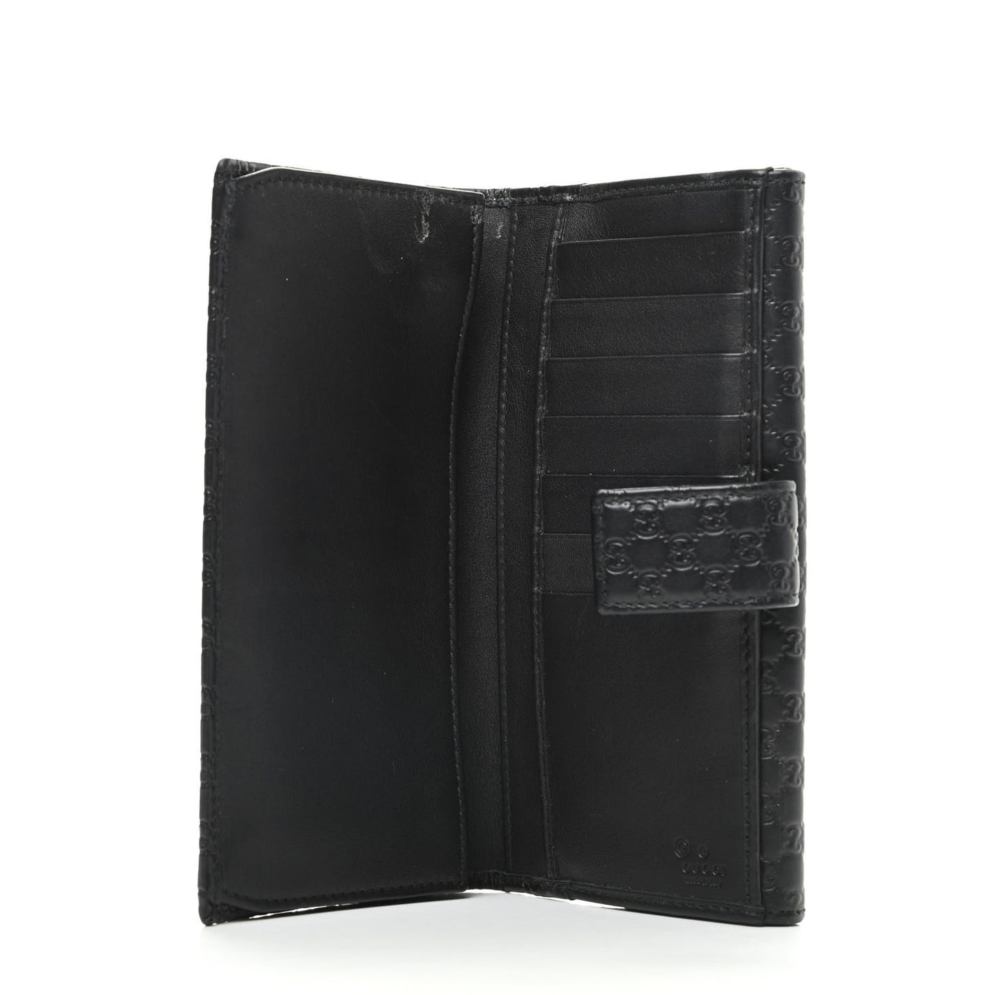 Microguccissima Continental Flap Wallet Black