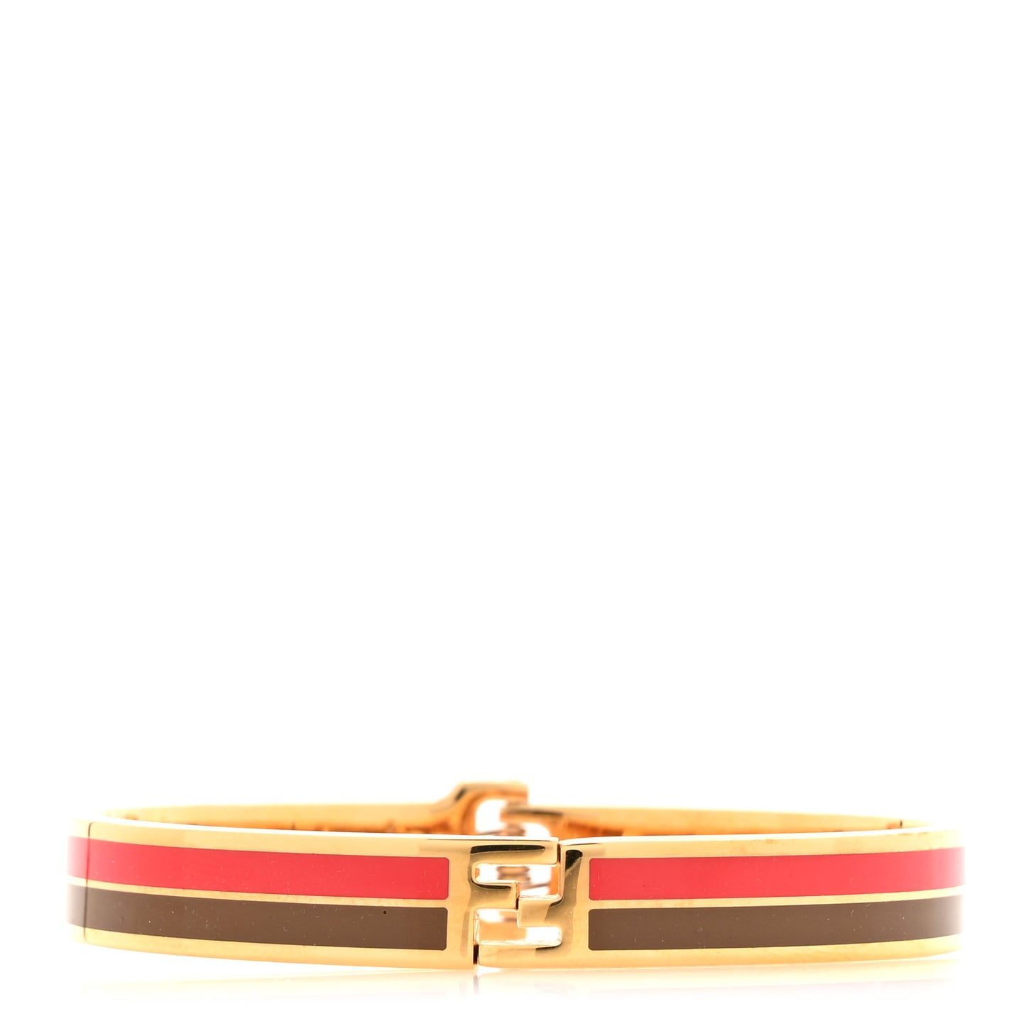 Brass Enamel FF Bracelet L Gold Black Red