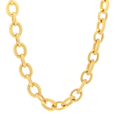 David Yurman 18K Yellow Gold 12mm Large Oval Link Necklace 1 of 4