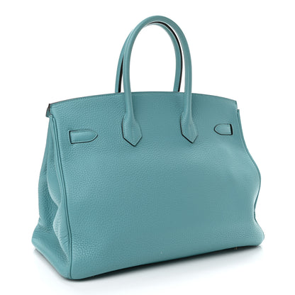 Hermes Taurillon Clemence Birkin 35 Bleu Saint Cyr 3 of 15