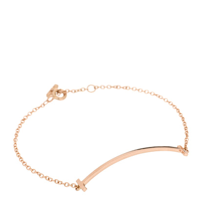 Tiffany 18K Rose Gold T Smile Bracelet 1 of 4