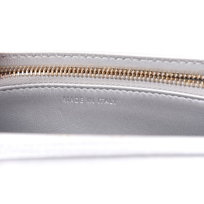 Christian Dior Metallic Grained Calfskin Diorama Wallet on Chain Pouch Silver 9 of 11