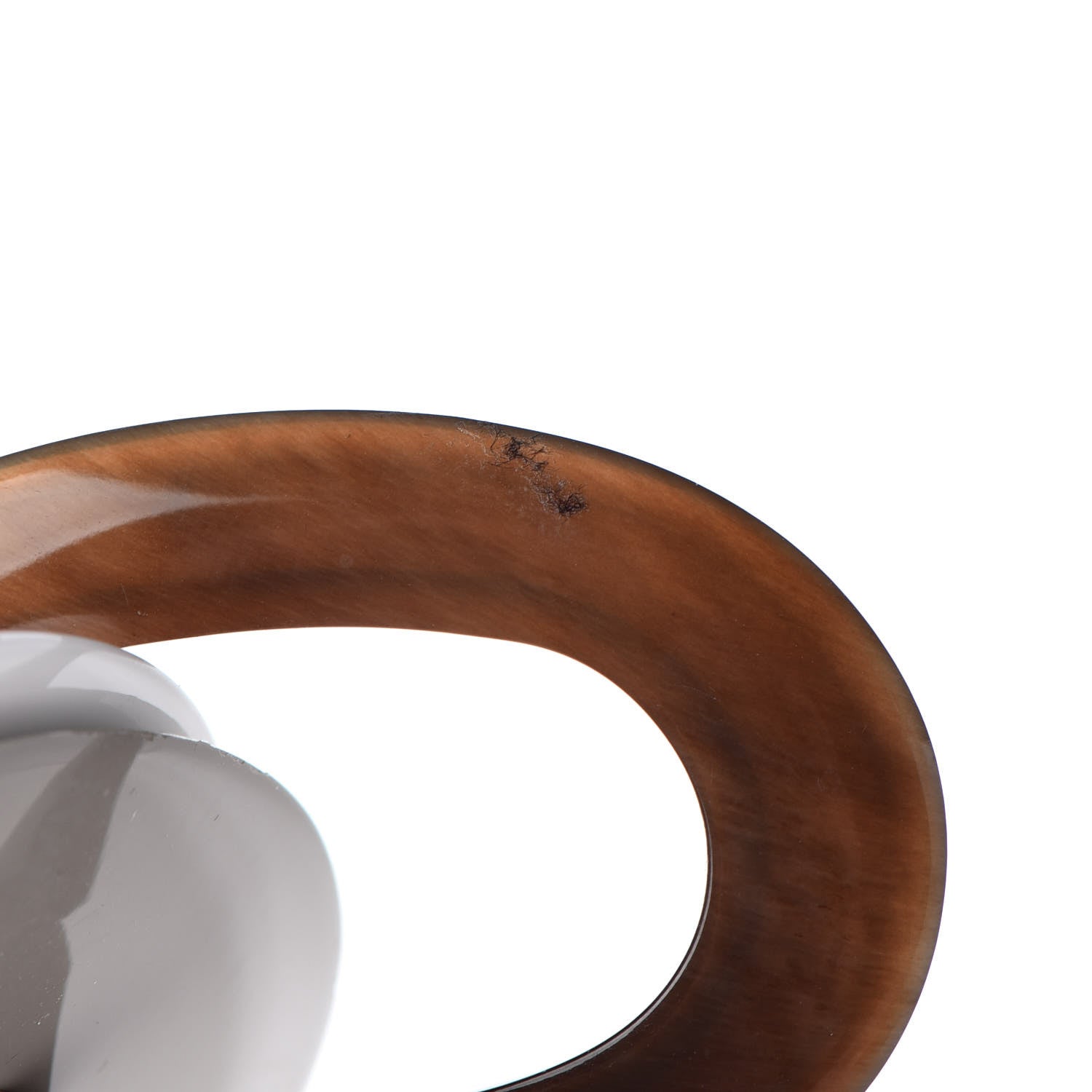 Hermes Lacquered Wood Buffalo Horn Karamba Necklace Blanc Mink Saumon 6 of 9