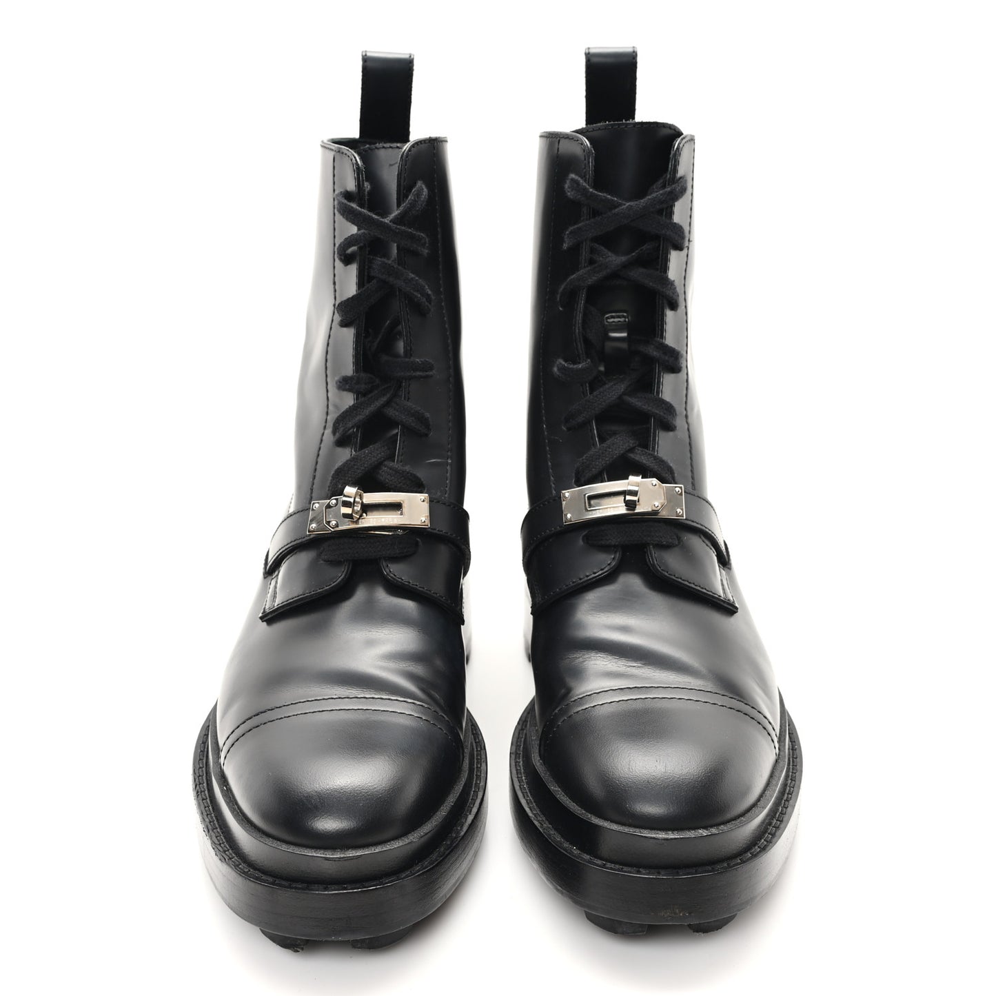 Glossed Calfskin Funk Ankle Boots 37 Black