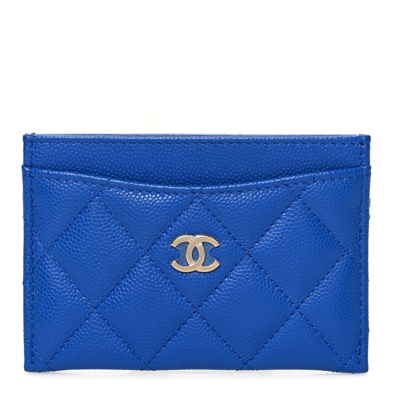 Chanel Caviar Quilted Card Holder Blue 1 of 10