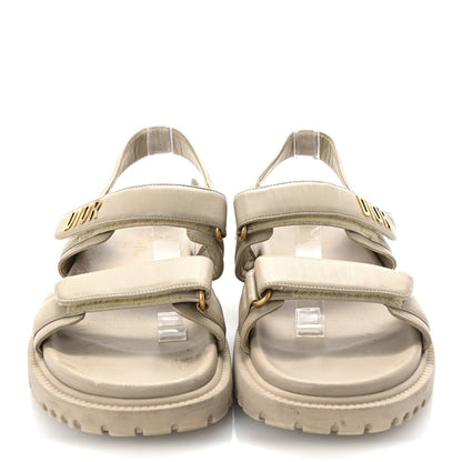 Christian Dior Lambskin Dioract 10mm Sandals 41 Off White 3 of 9