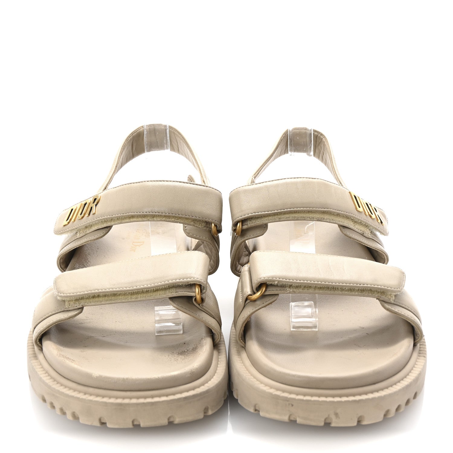 Christian Dior Lambskin Dioract 10mm Sandals 41 Off White 1685379