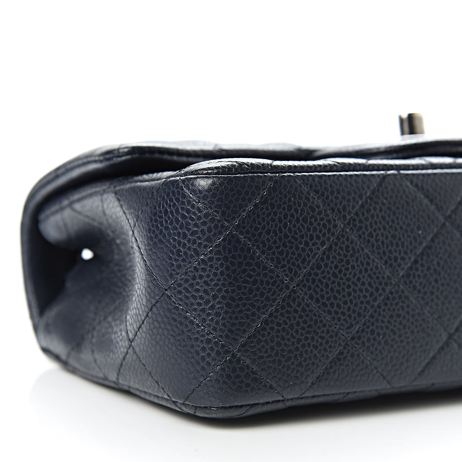 Chanel Iridescent Caviar Quilted Mini Rectangular Flap Navy Blue 9 of 11