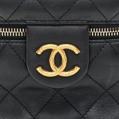 Chanel Calfskin Quilted Small Vanity Case With Chain Black 8 of 10