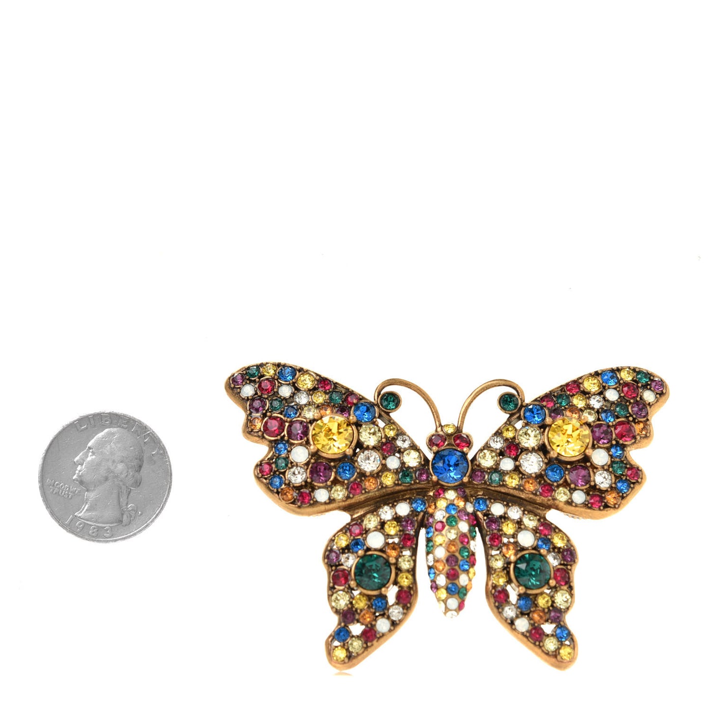 Crystal Butterfly Brooch Multicolor