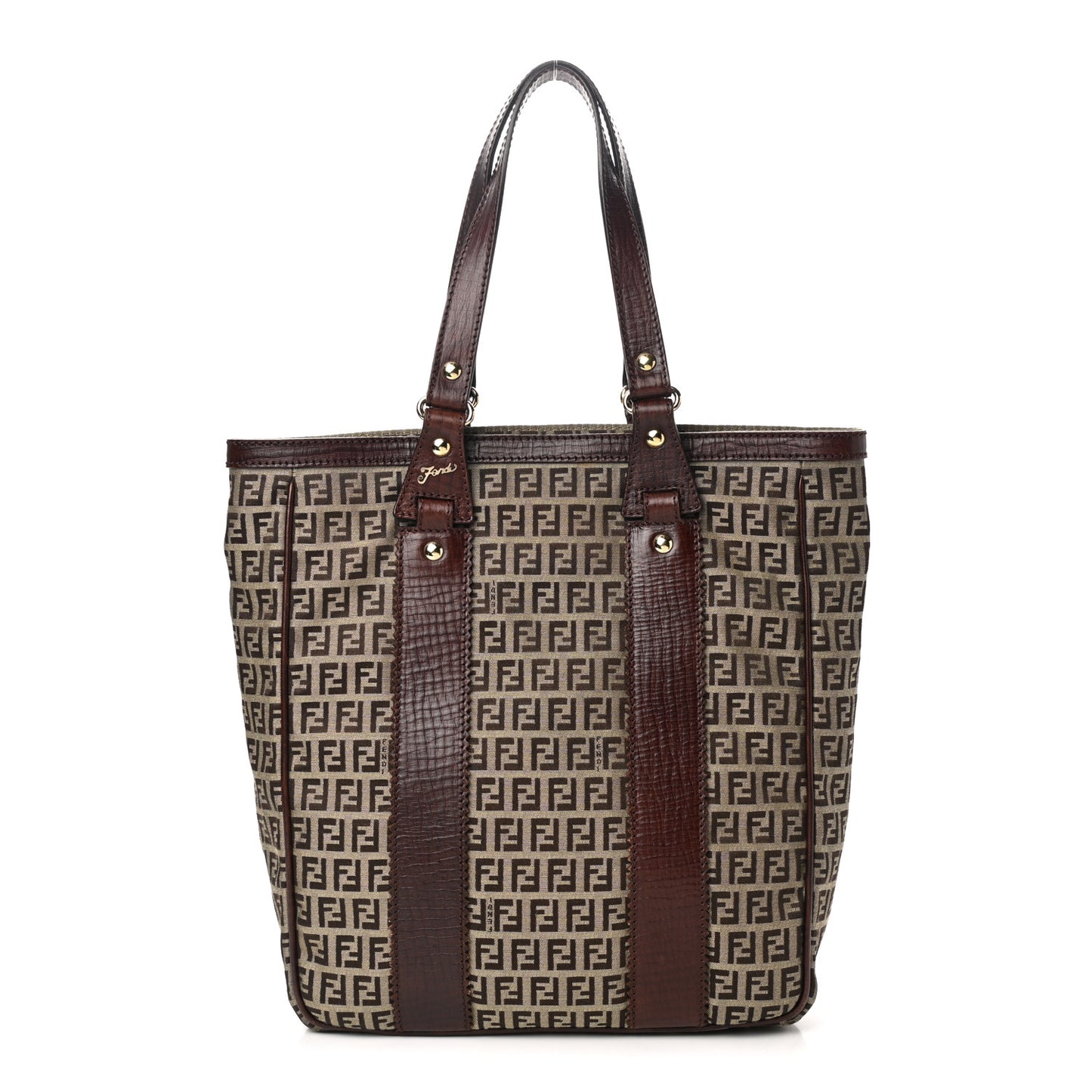 Zucchino Vitello Shopping Tote Mogano Panna Bruciato