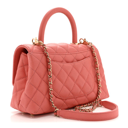 Chanel Caviar Quilted Mini Coco Handle Flap Dark Pink 3 of 10