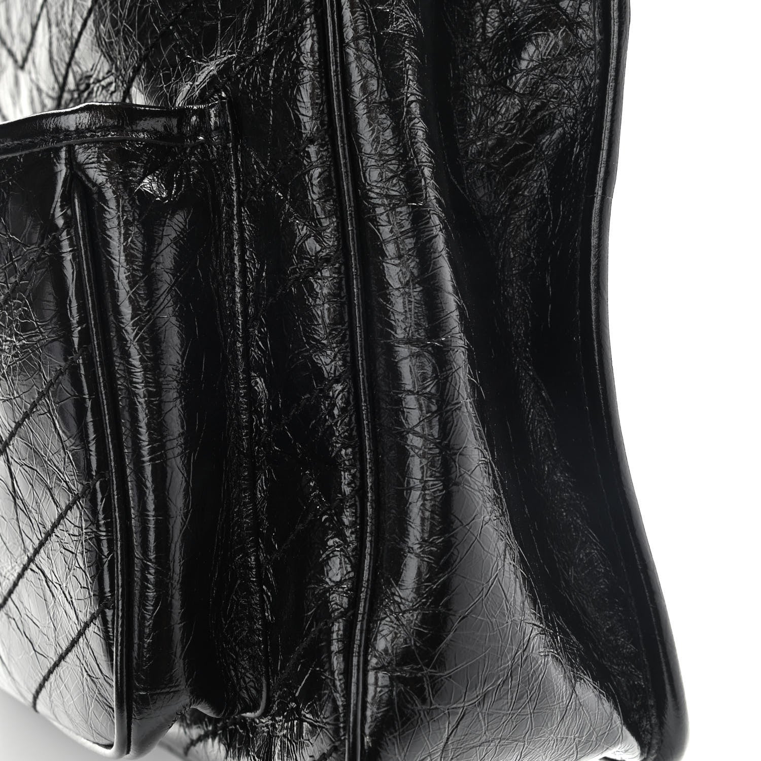 Saint Laurent Crinkled Calfskin Matelasse Monogram Large Niki Chain Satchel Black 12 of 12