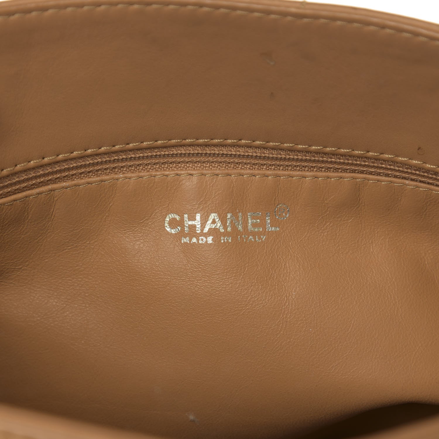 Chanel Calfskin Stitched Chocolate Bar Shopping Tote Beige 6 of 20
