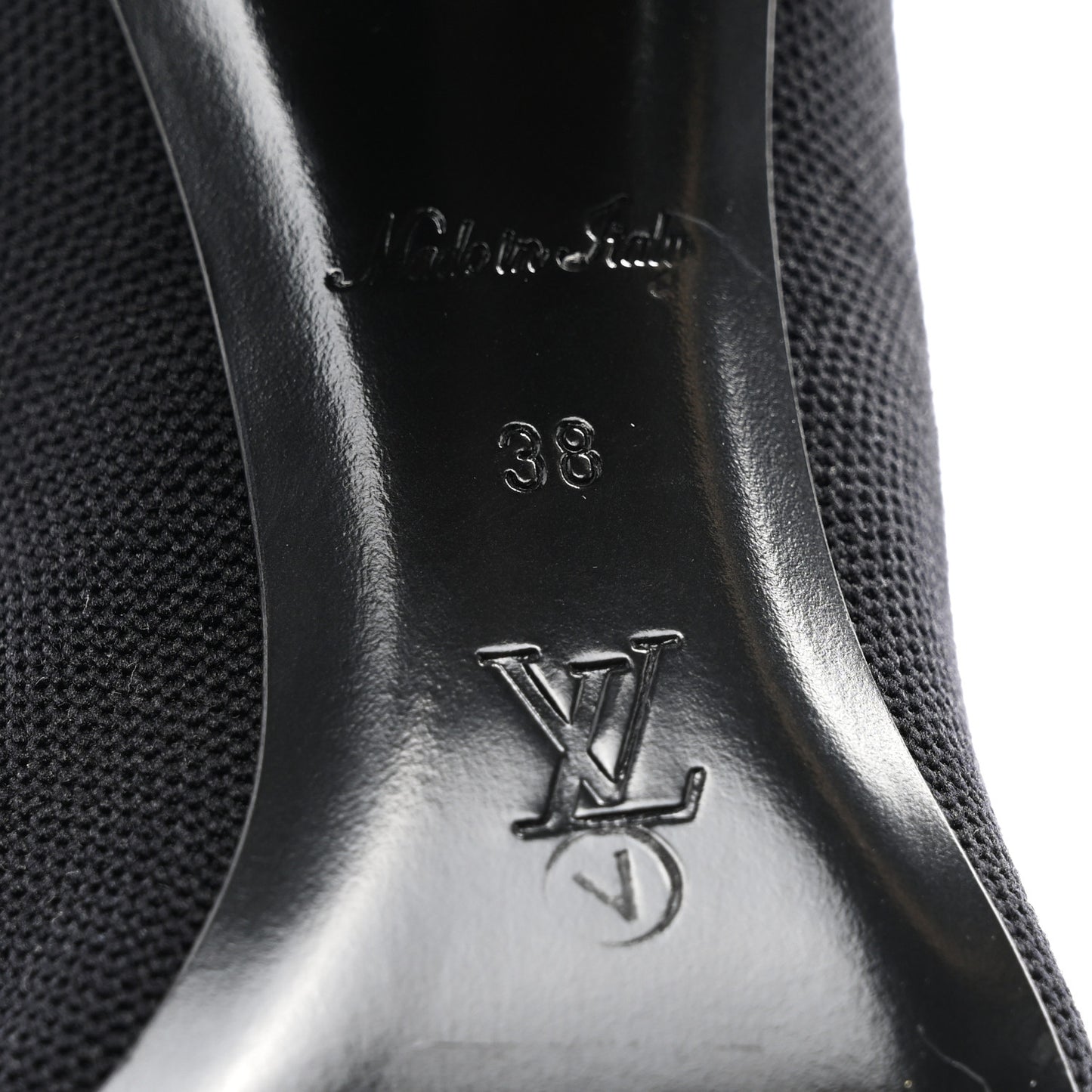 Monogram Stretch Fabric Silhouette Ankle Boots 38 Black