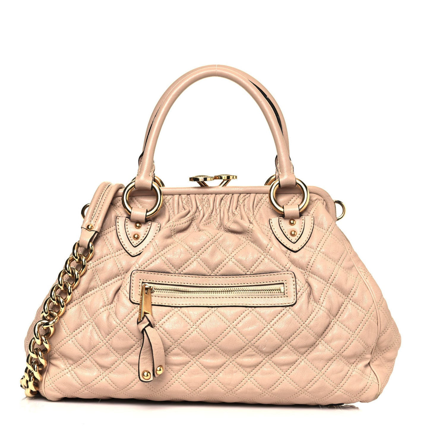 Calfskin Quilted Stam Beige