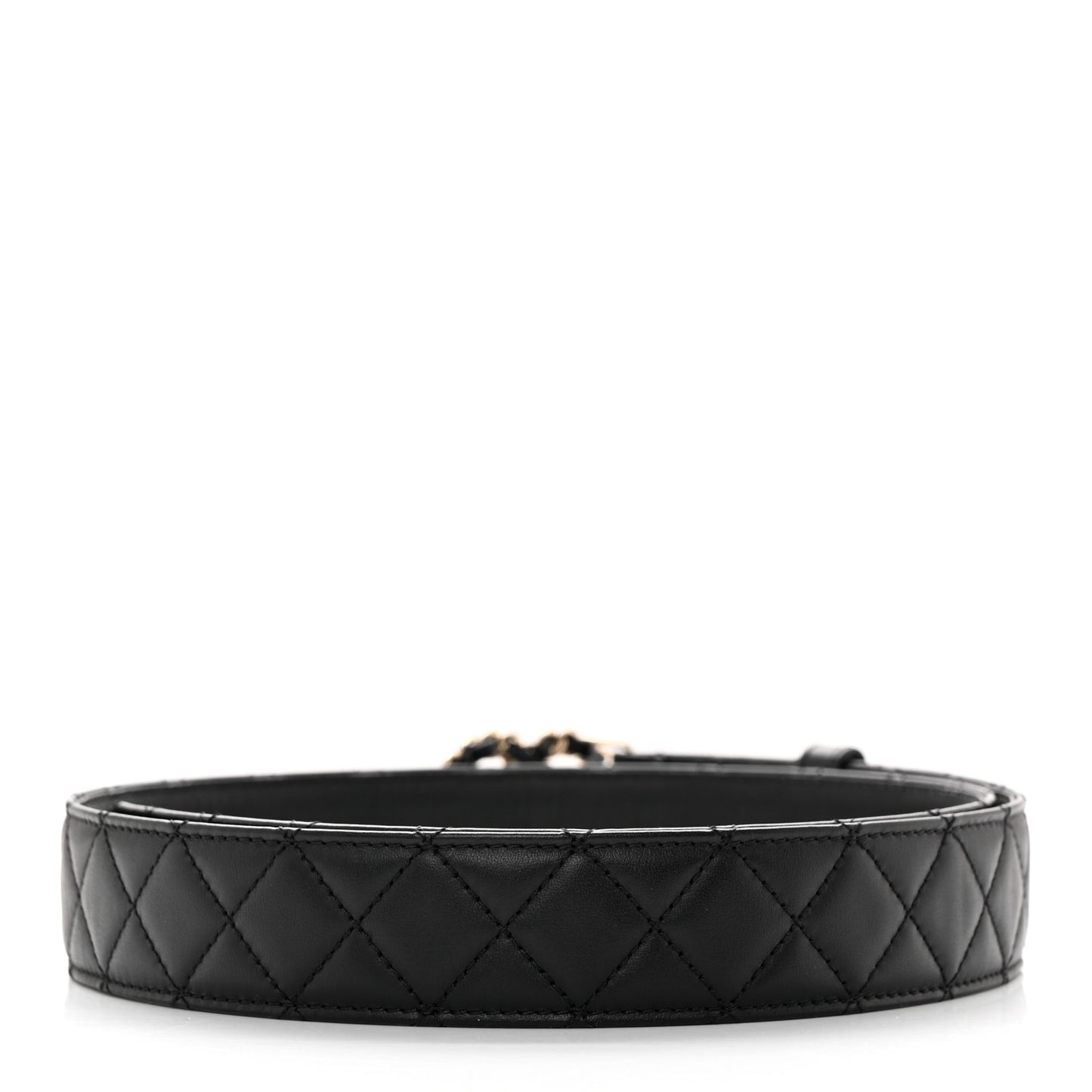 Lambskin Quilted CC Chain Belt 90/36 Black