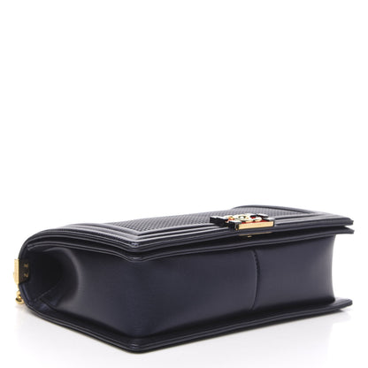 Chanel Lambskin Embossed New Medium Boy Cube Flap Navy 4 of 11