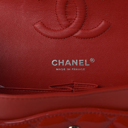 Chanel Patent Calfskin Quilted Bi-Color Medium Double Flap Black Red 8 of 12