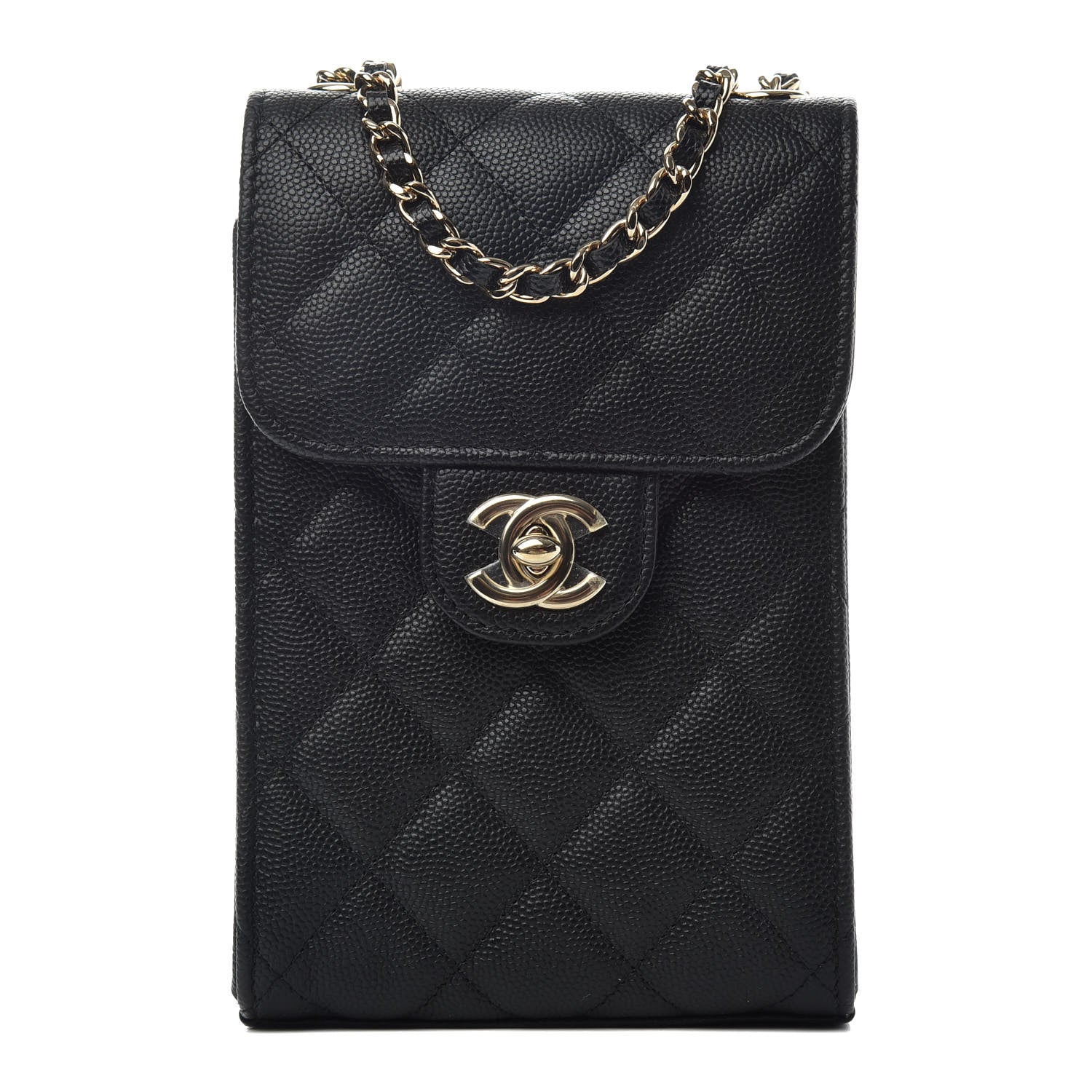 Chanel Caviar Quilted Classic Phone Holder Black 1 of 9