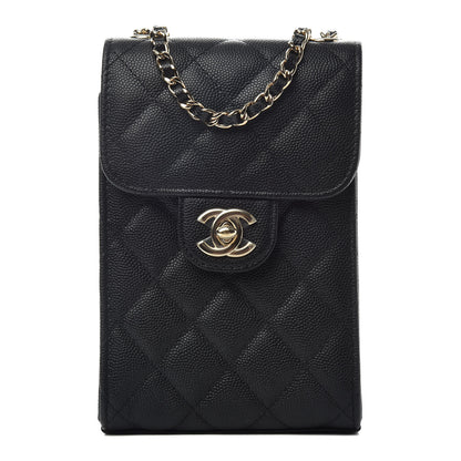 Chanel Caviar Quilted Classic Phone Holder Black 1 of 9