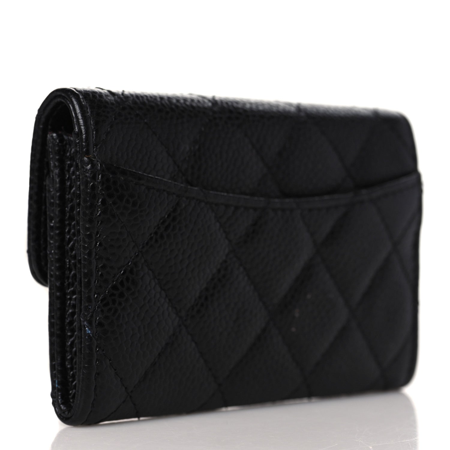 Chanel Caviar Quilted Flap Card Holder Wallet Black 3 of 9