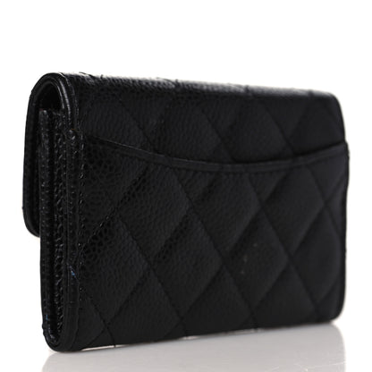 Chanel Caviar Quilted Flap Card Holder Wallet Black 3 of 9