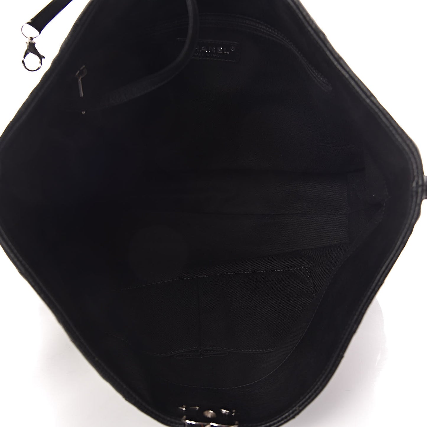 Grained Calfskin Stitched Medium Braided With Style Hobo Black