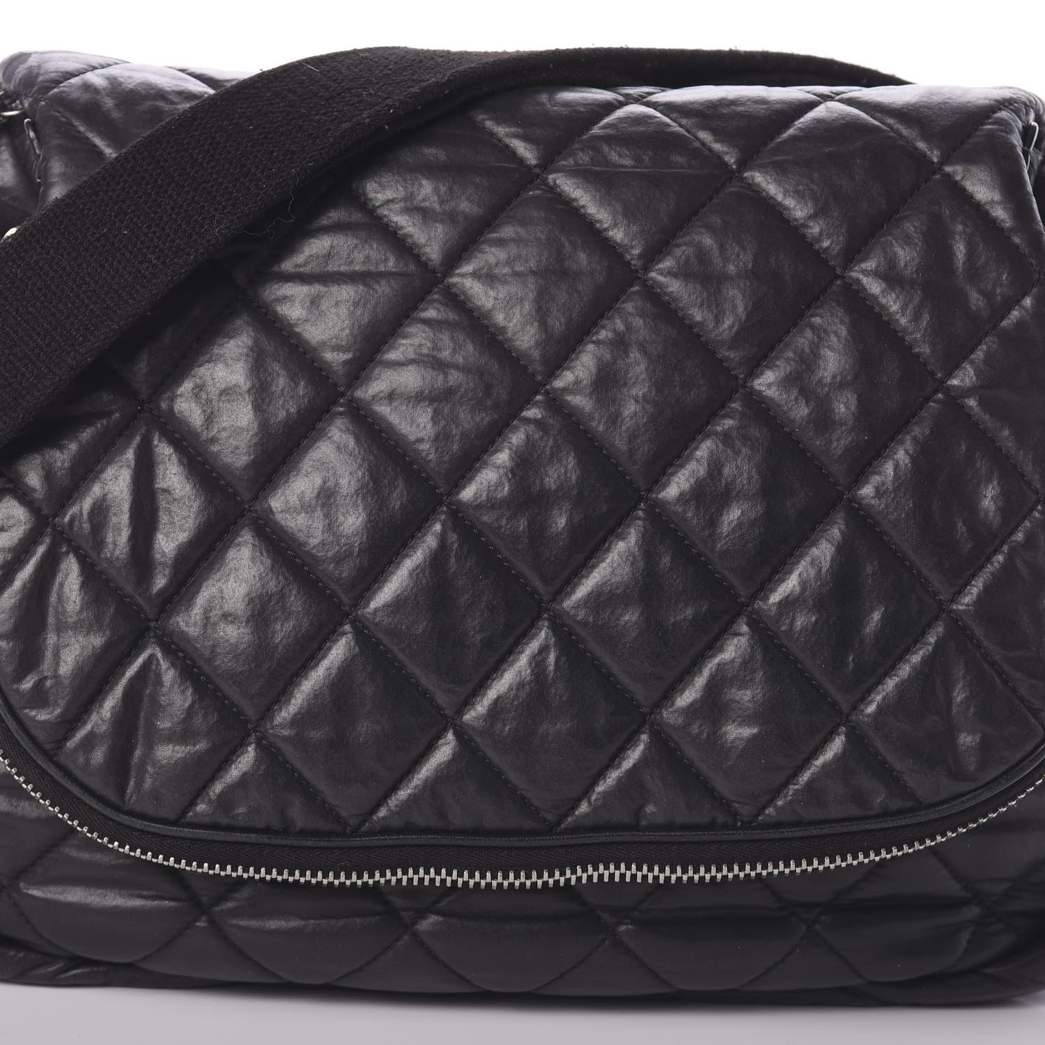 Chanel Aged Calfskin Quilted Expandable Messenger Black 8 of 18