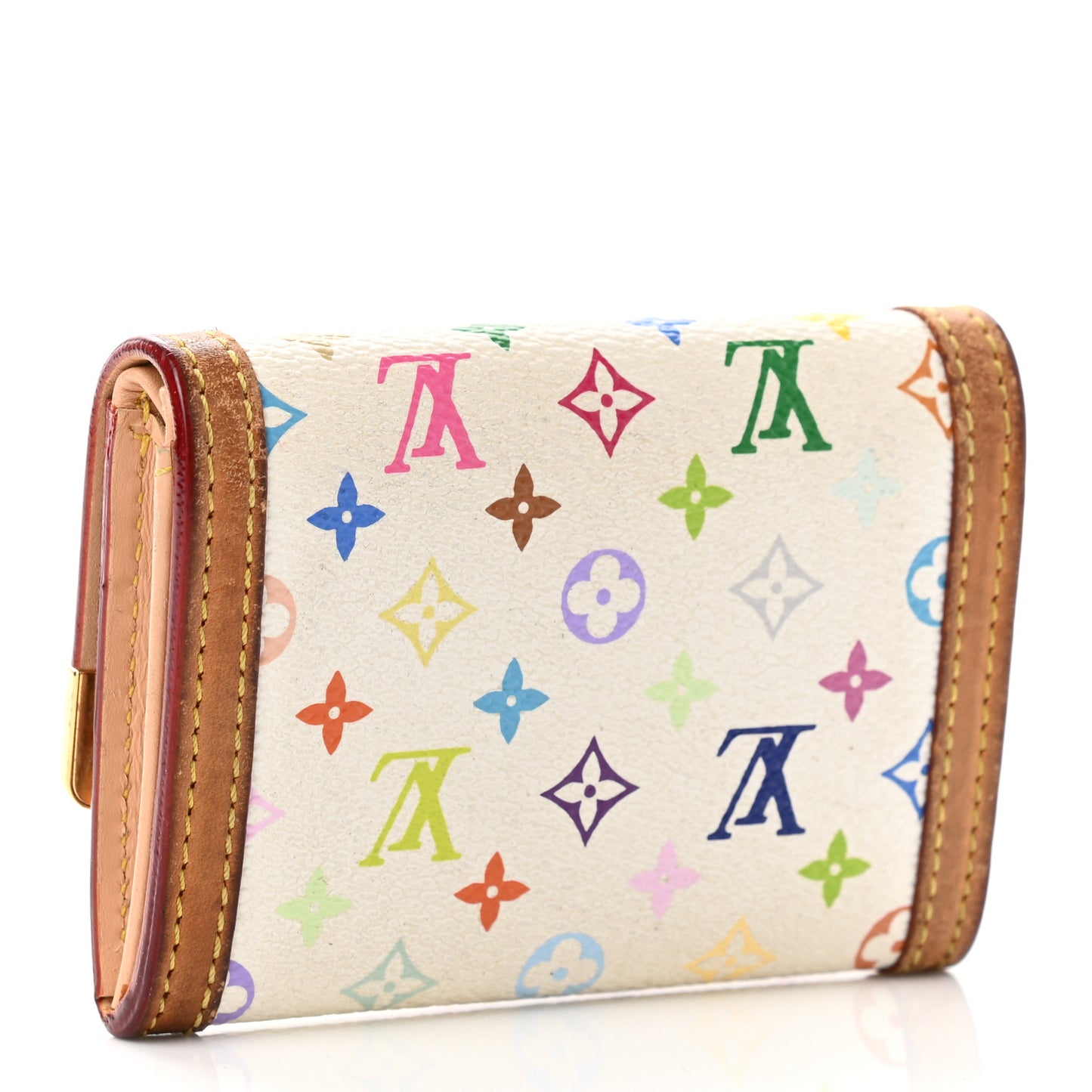 Monogram Multicolor Porte-Monnaie Plat Coin Purse White