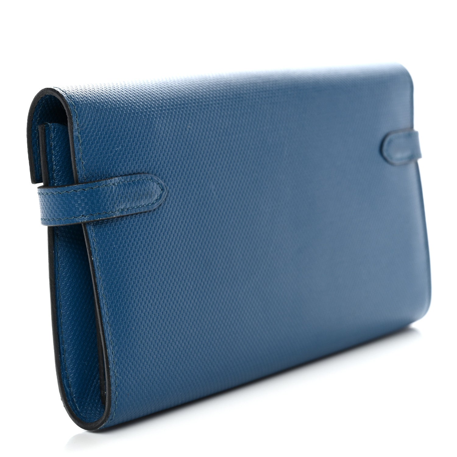 Hermes Grain d'H Kelly Longue Wallet Bleu De Galice 3 of 9
