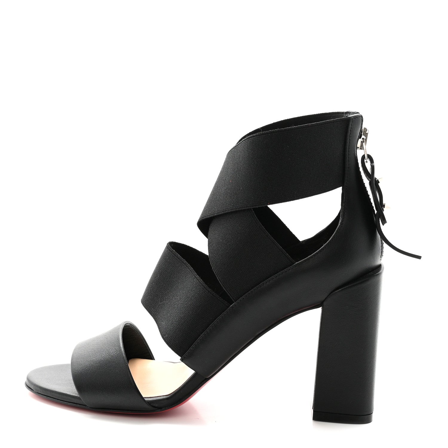 Christian Louboutin Elastic Calfskin Patrouille 85 Sandals 35.5 Black 1 of 9