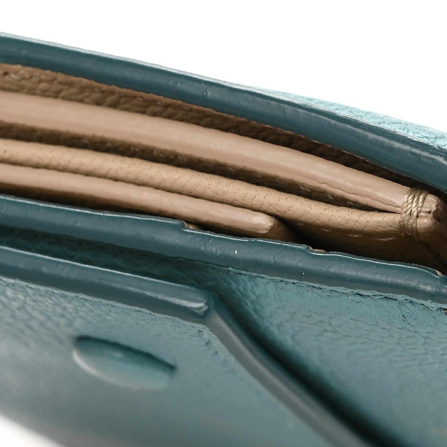 Celine Drummed Calfskin Small Multifunction Folded Wallet Light Blue 9 of 9