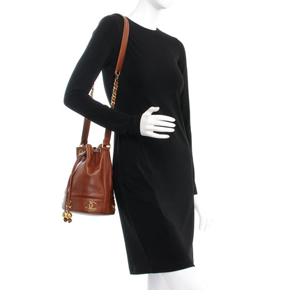 Chanel Caviar CC Drawstring Shoulder Bag Brown 2 of 7