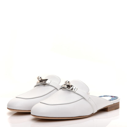 Hermes Calfskin Oz Mules 36 White 3 of 9