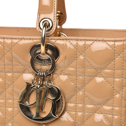 Christian Dior Patent Cannage Large Lady Dior Beige 13 of 21