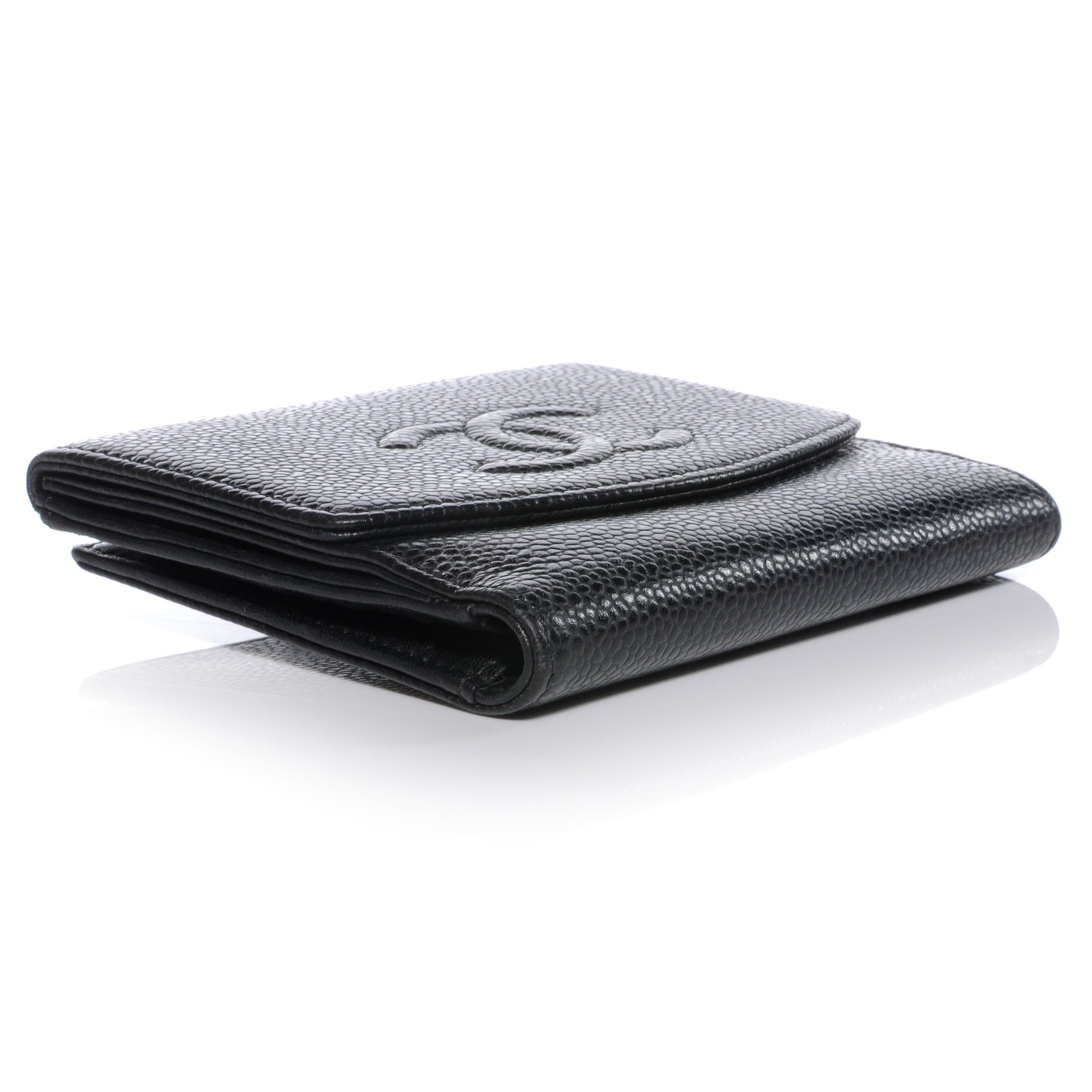 Chanel Caviar Compact CC Wallet Black 3 of 7