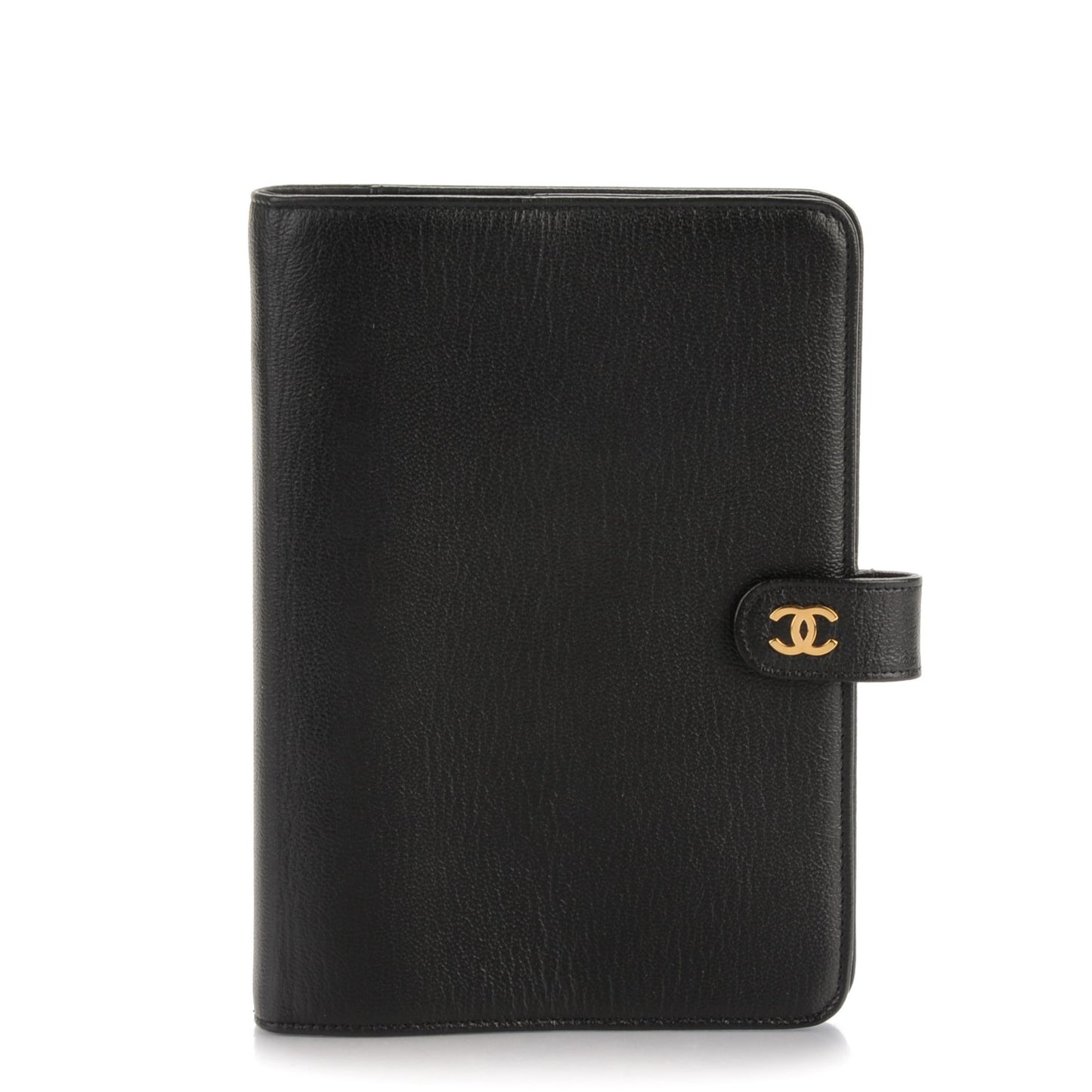 Goatskin Small Ring Agenda Planner Black