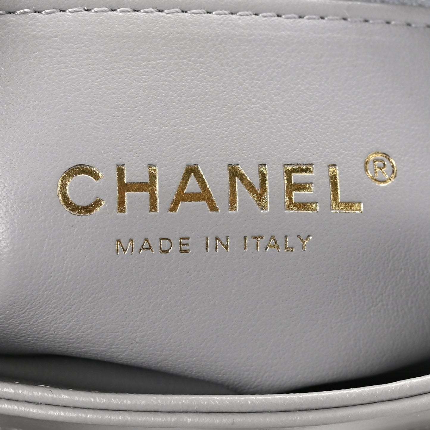 Lambskin Quilted Medium Color Match Flap Grey