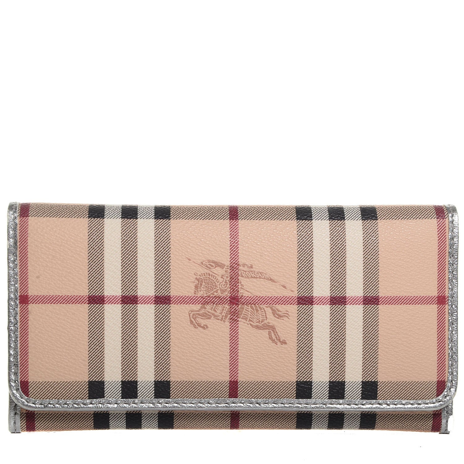 Burberry Haymarket Check Winsley Continental Wallet Silver 1 of 8